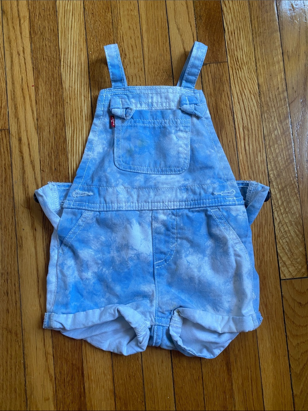 Levi's Light Blue Denim Short Overalls for Kids